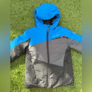 Spyder Little Boys Kids Youth City Slope Old Glory Blue Black Ski Snow Jacket 5